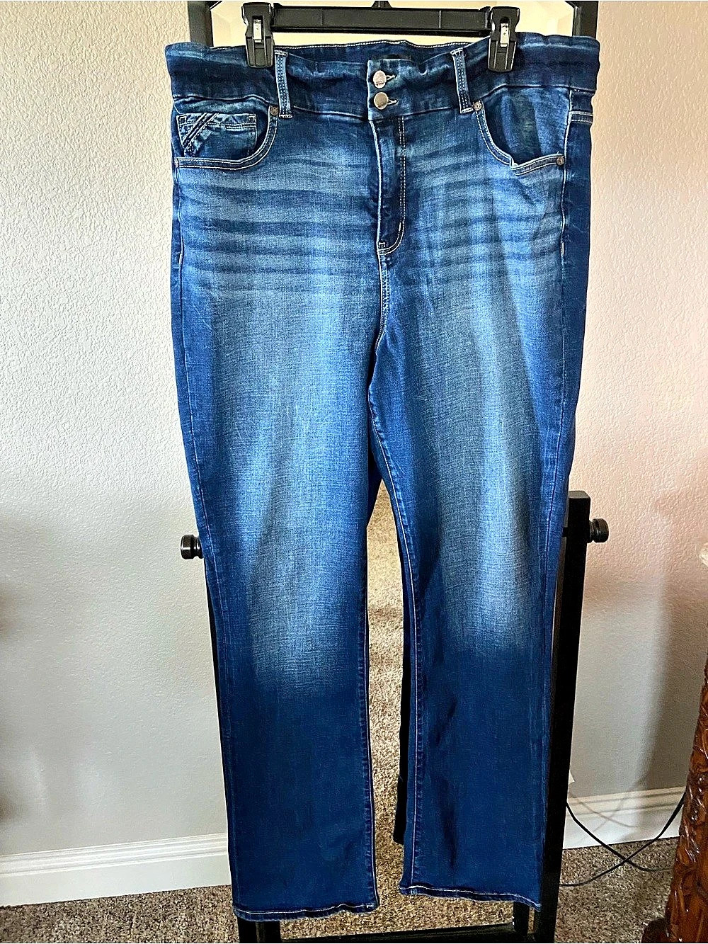 Men’s Buckle Black Bootcut Jeans Blue Size 38/36